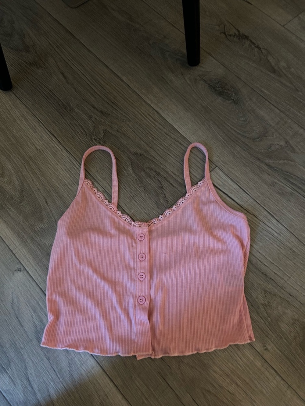 SHEIN Pink Ribbed Button-Front Cami Tank - Picture 7 of 10